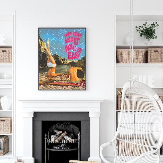 Maximalist Wall Art, Trendy Wall Art, Maximalist Decor, Preppy Wall Art, Preppy Room Decor, Cool Posters,Extra Large Wall Art Apartment Art