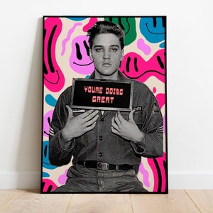 Elvis Poster, Elvis Print, Elvis Presley poster, Trendy wall art, Funky Wall Art, Groovy Wall Art, Retro Posters, Eclectic Art Print