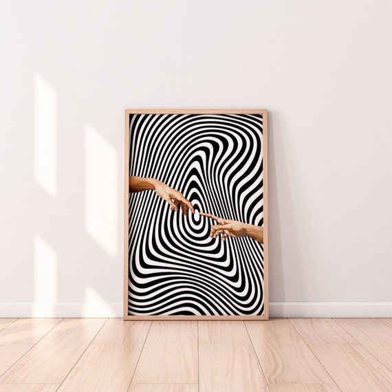 Black and White Wall Art, Trendy Posters, Downloadable Art Retro, Funky Wall Art, Over Bed Wall Décor, Extra Large Wall Art, Apartment Art
