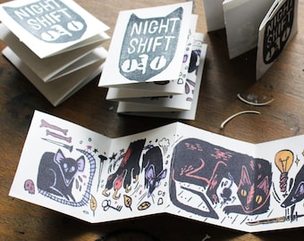 Night Shift ~ accordion zine comic