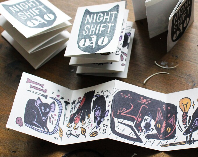 Night Shift Accordion Zine Comic Etsy