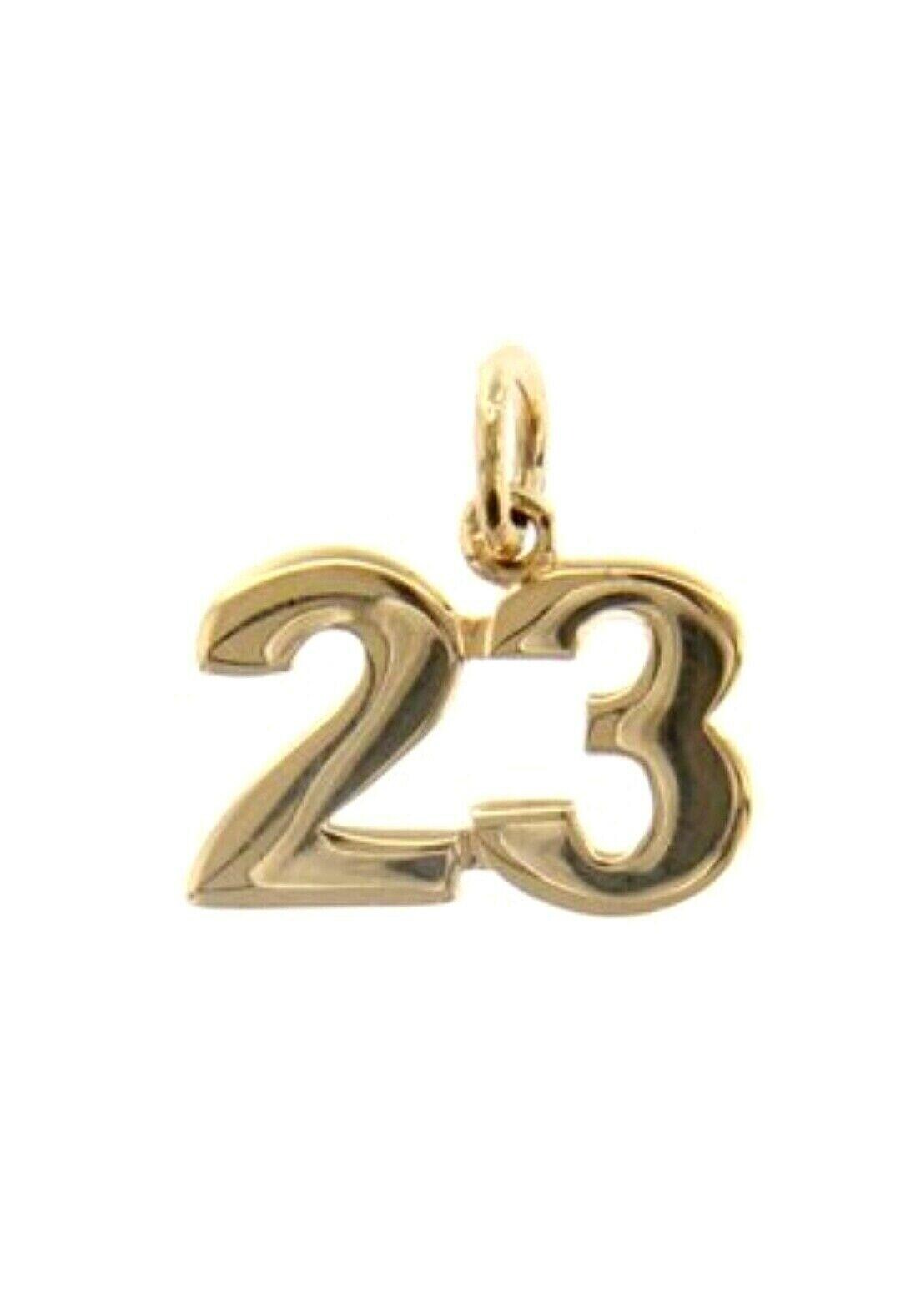 18k Yellow Gold Number 23 Twenty Three Small Pendant Charm, 0.4, 10mm ...
