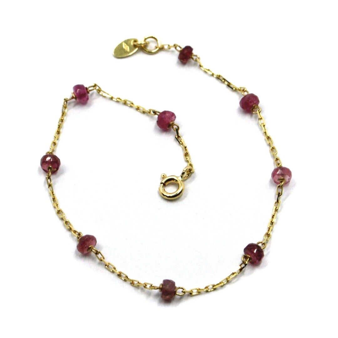 Square Rolo 18k Yellow Gold Square Rolo Bracelet With Faceted Disc Purple ...
