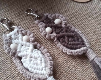Beautiful Handmade Macrame Owl Keychain Gift