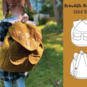 Patrón de costura PDF de mochila Brindille en letra A0 y proyector, bolsa para niños pequeños y niños