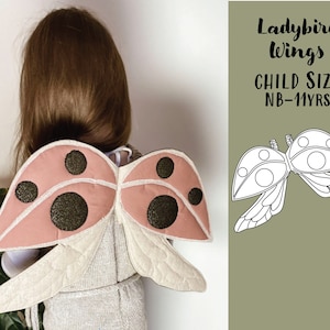 Ladybird Fairy Wings PDF Sewing Pattern, Ladybug, Quilted, Wire Free, Kids Costume