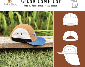 Cedar Camp Cap PDF Sewing Pattern, Baby and Adult Sizes - Instant Download