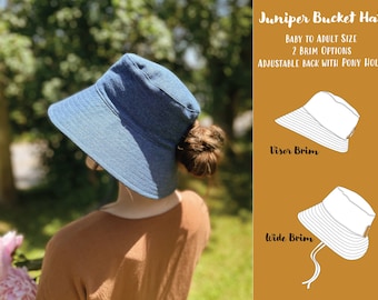 Juniper Bucket Hat, PDF Sewing Pattern, Instant Download, Baby and Adult Size,