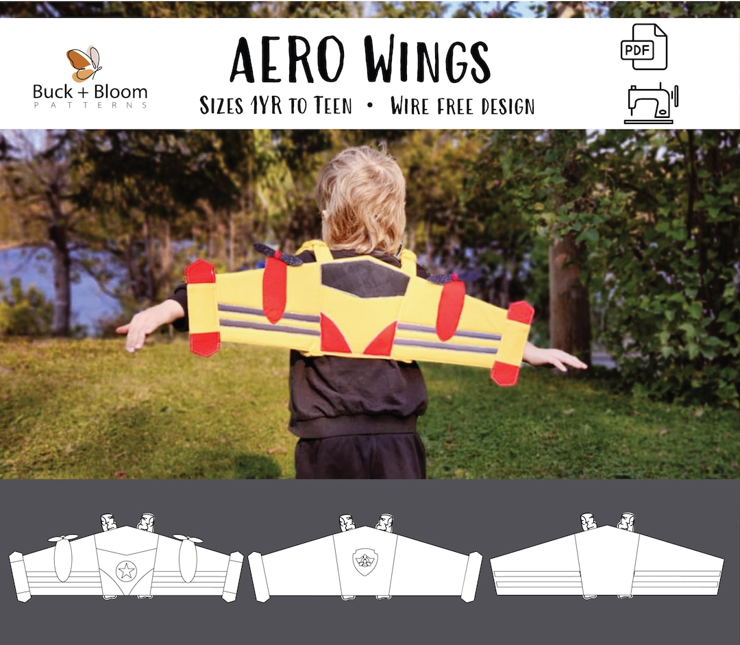 Aero Wings - Wearable Quilted Play Rocket Pack and Airplane Wings - PDF ...