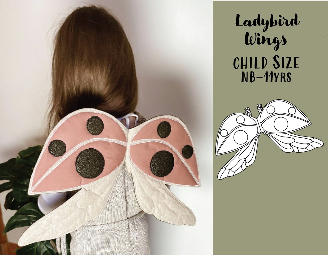 Ladybird Fairy Wings PDF Sewing Pattern, Ladybug, Quilted, Wire Free ...