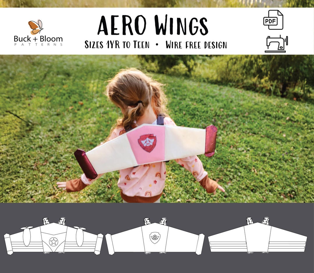 Aero Wings - Wearable Quilted Play Rocket Pack and Airplane Wings - PDF ...