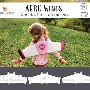 Aero Wings - Wearable Quilted Play Rocket Pack and Airplane Wings - PDF Sewing Pattern, INSTANT DOWNLOAD - Wire Free Design, puppy jetpack