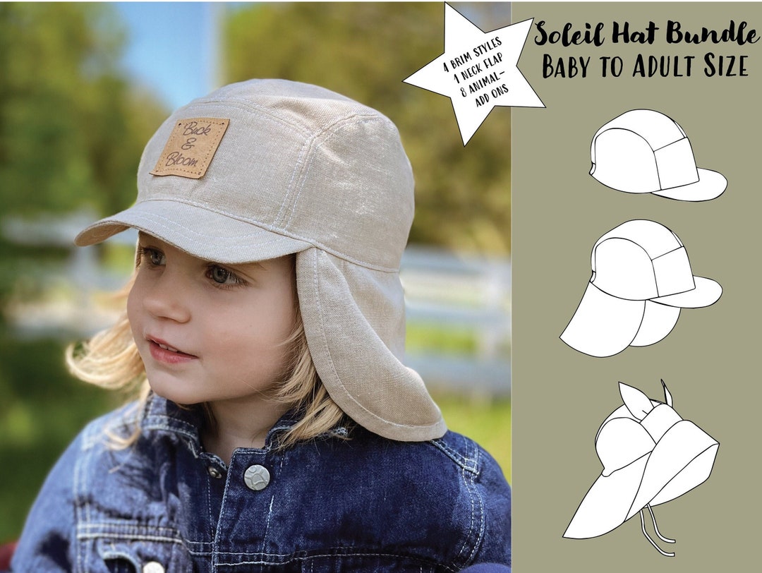 Soleil 5-panel Hat Bundle Sewing Pattern-instant Download PDF, Baby to ...