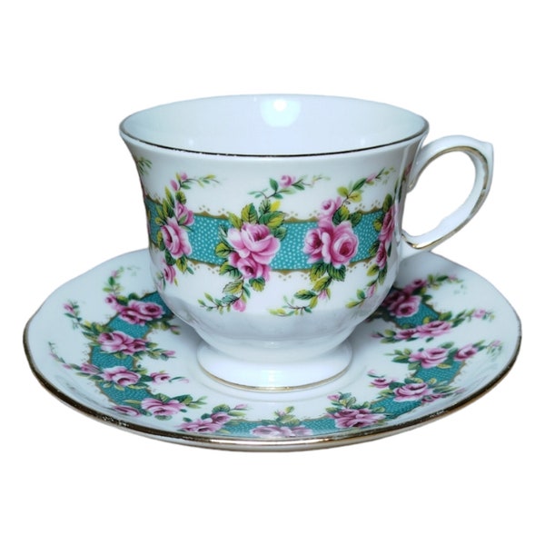 A Beautiful cup with saucer from the English brand Queen Anne . Bone China porcelain.