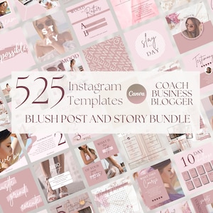 525 IG POST TEMPLATES pink, Ig Carousel Template for Coaches/Businesses/Bloggers, Social Media Astounding Story, Ig Highlight Covers/Icon