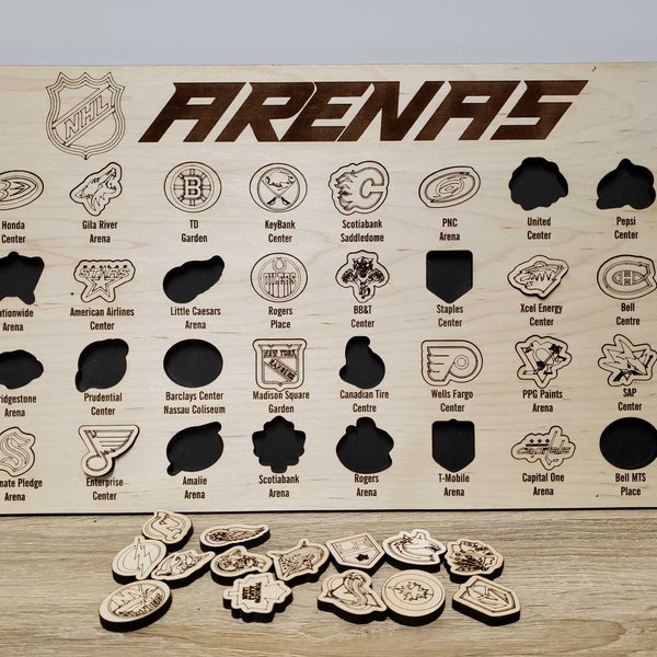 NHL Arena Tracker Board | Wooden National Hockey League Puzzle