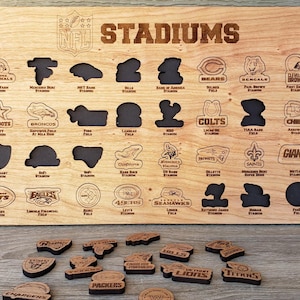 NFL Football Stadion Tour Tracker Board | US Stadion Karte | National Football League-Teams und Arenen