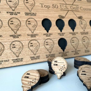 Top 50 Amerikaanse golfbanen Tracker Board | Aangepaste Golf Bucket List Tracker Board