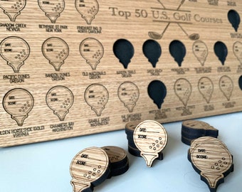 Top 50 US Golf Courses Tracker Board | Golfer Gift