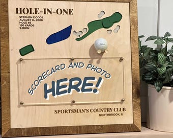 Personalisierte Hole in One Plaque | Holz Golf Geschenk für Ihn