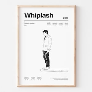 MP01/ Poster del colpo di frusta, Poster del film con sinossi, Poster in bianco e nero, Minimalista, Illustrazione, Stampe moderne, Decorazione murale, Stampa murale