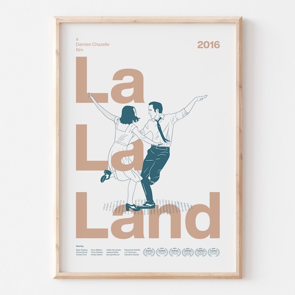 MP06/ La La Land Poster, La La Land Print, Movie Poster with Synopsis, Boho Color Poster, Minimalist, Modern Prints, Wall Decor, Wall Art
