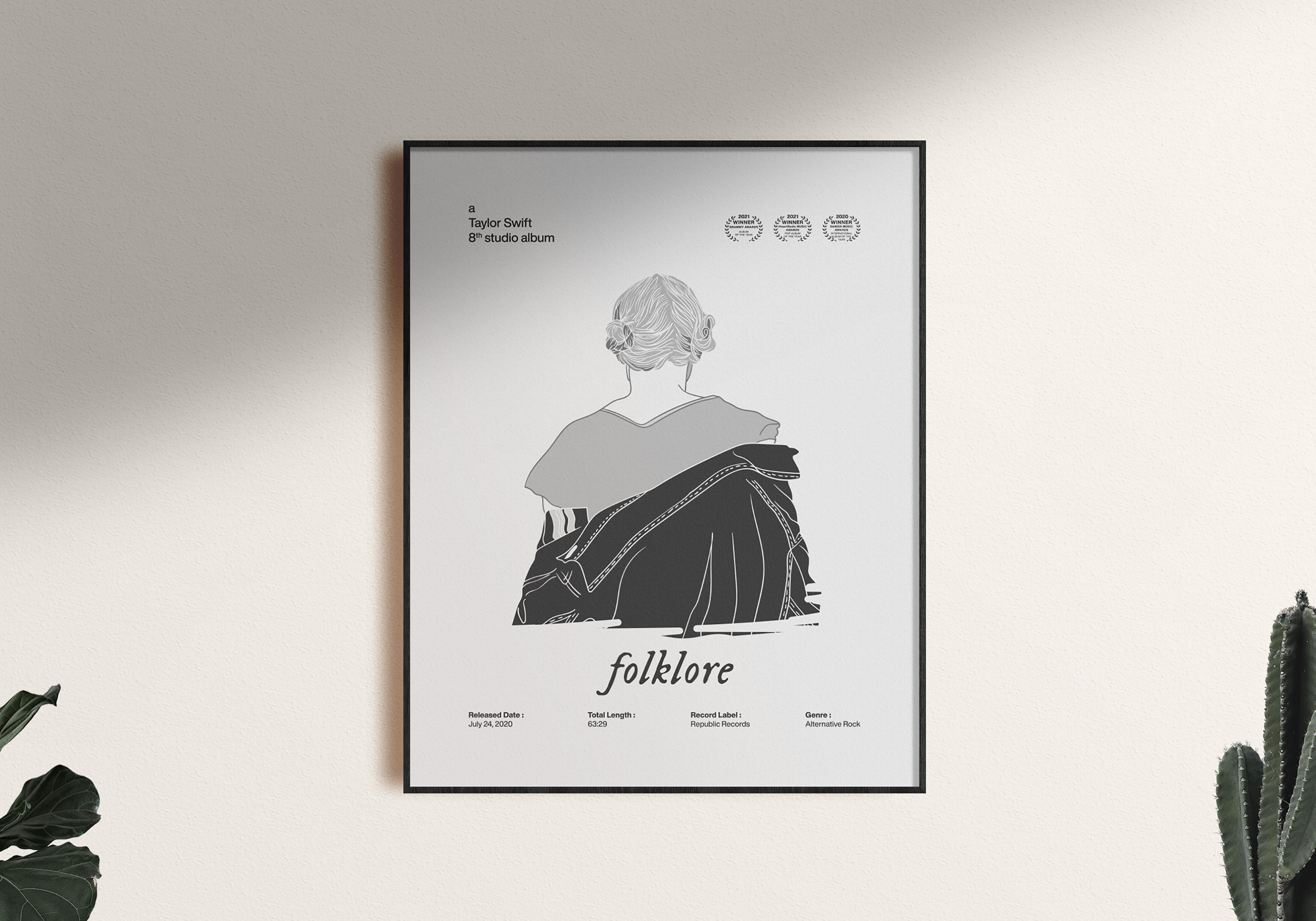 MSP05/ Taylor Swift Folklore Album Art Poster, Swifties Fan Art
