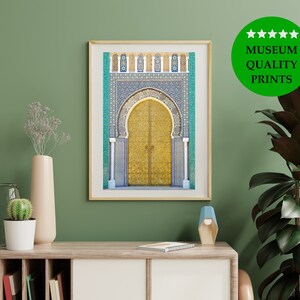 Marocco Arabo Moschea Porta - Viaggio Fine Art Fotografia Decorazione murale - Stampa senza cornice