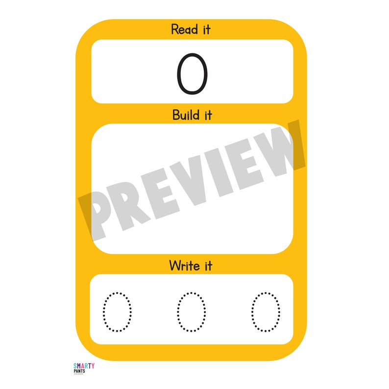 Printable Number Sheets 'say It, Build It, Write It' Sheets Educational ...