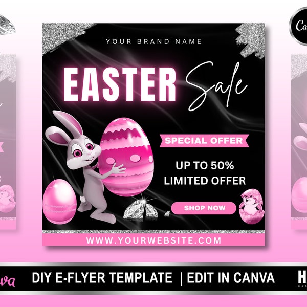 Easter Flyer, Easter Sale Flyer, Spring Flyer, Lash Sale Flyer, Lash Flyer, Social Media Flyer, Editable Flyer, DIY Social Media Flyer