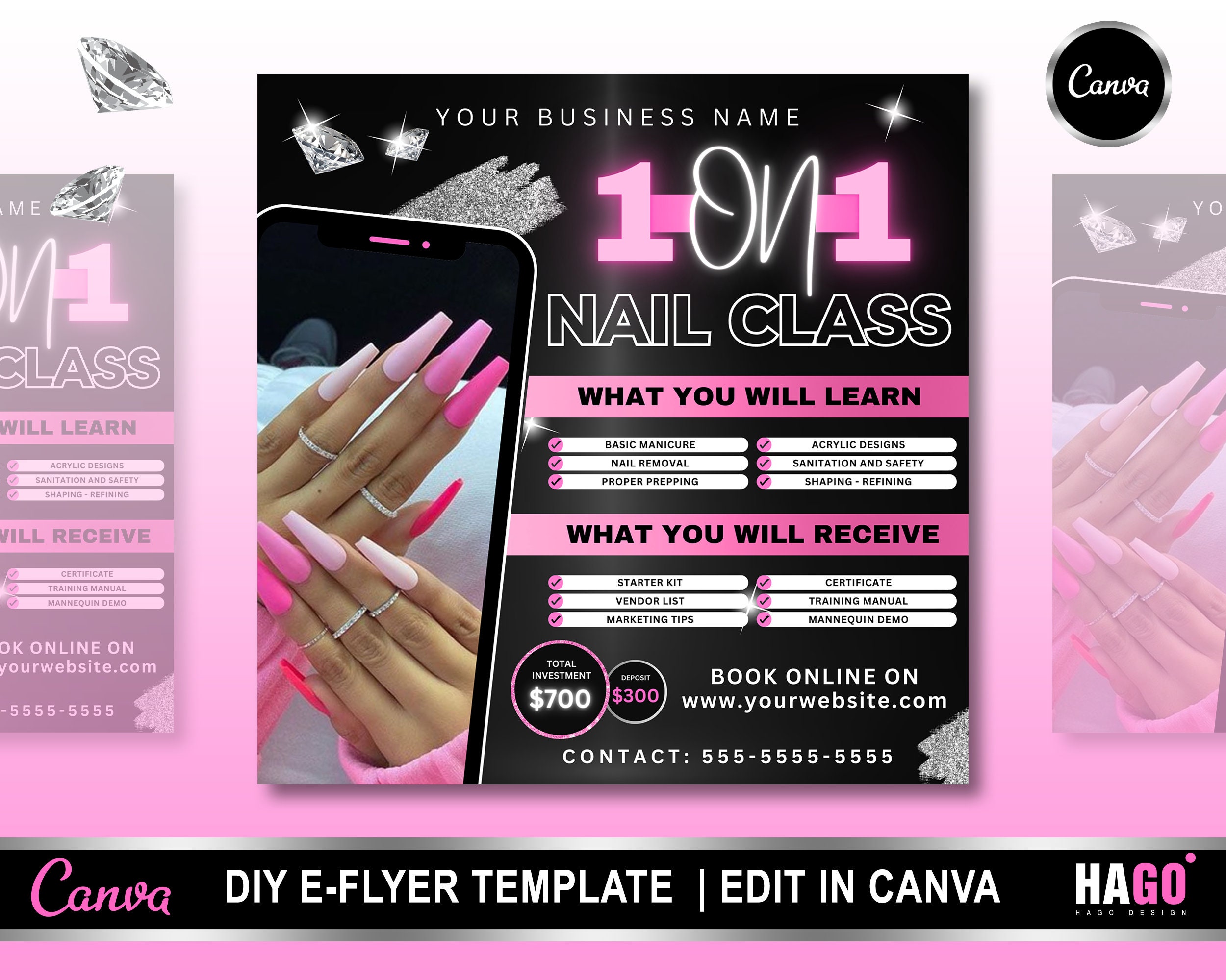 Nail Training Flyer Nails Course Flyer Nail Technician Etsy