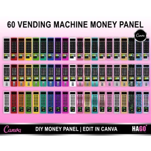 Editable Vending Machine Money Panel Template, Vending Machine Money Panel, Handcrafted Vending Machine Money Panel, Canva