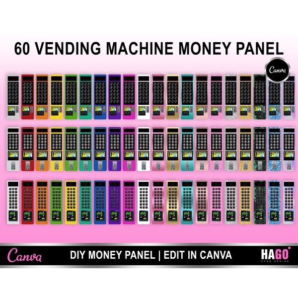 Editable Vending Machine Money Panel Template, Vending Machine Money Panel, Handcrafted Vending Machine Money Panel, Canva