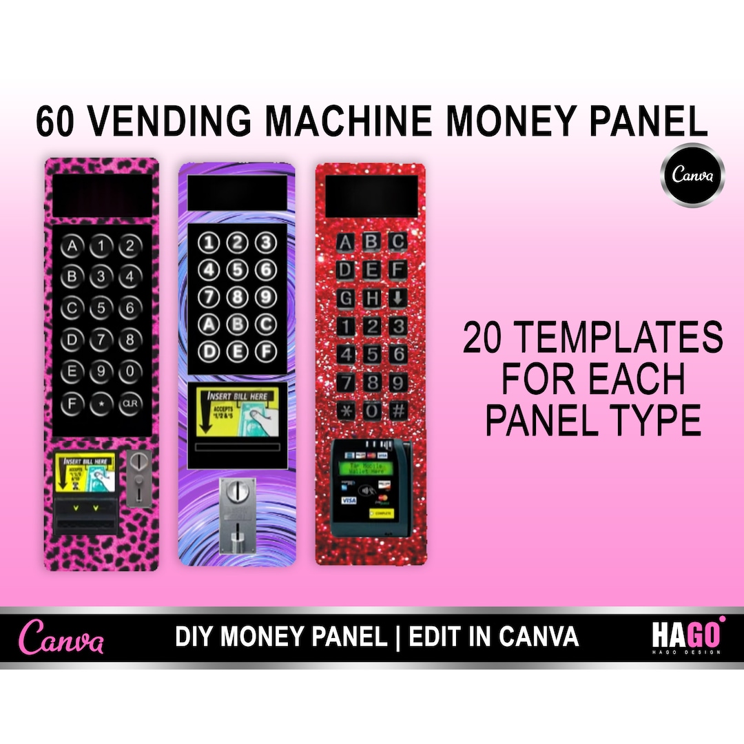Editable Vending Machine Money Panel Template, Vending Machine Money ...