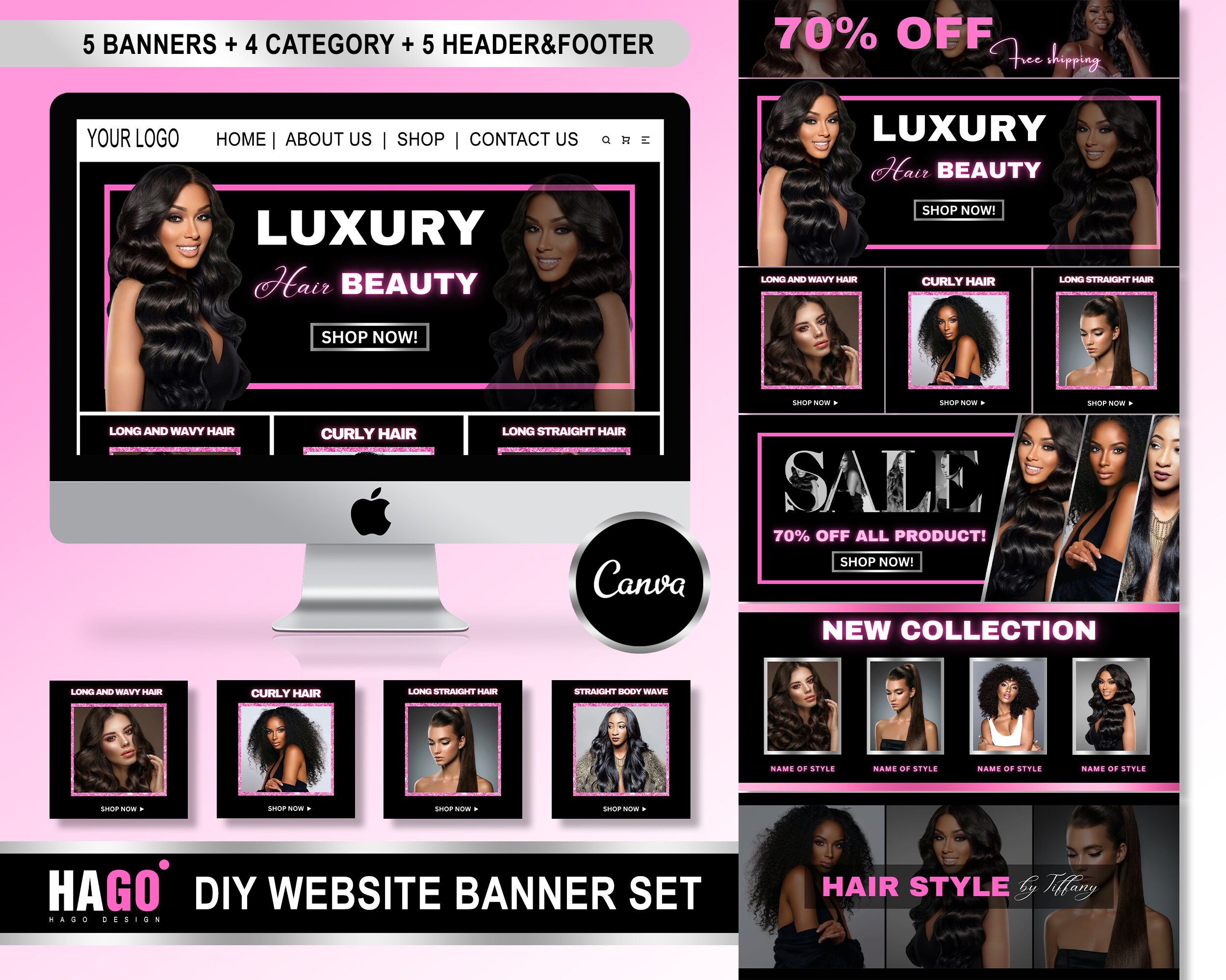DIY Hair Website Banner Kit Hair Website Banner Shopify - Etsy DIY Hair Website Banner Kit Hair Website Banner Shopify - Etsy