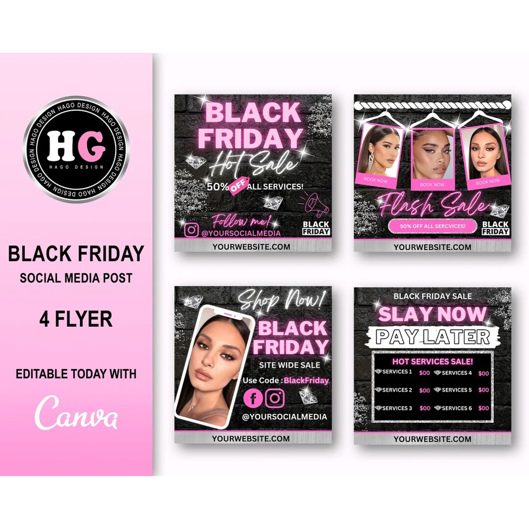Black Friday Flyer Bundle Black Friday Social Media Etsy