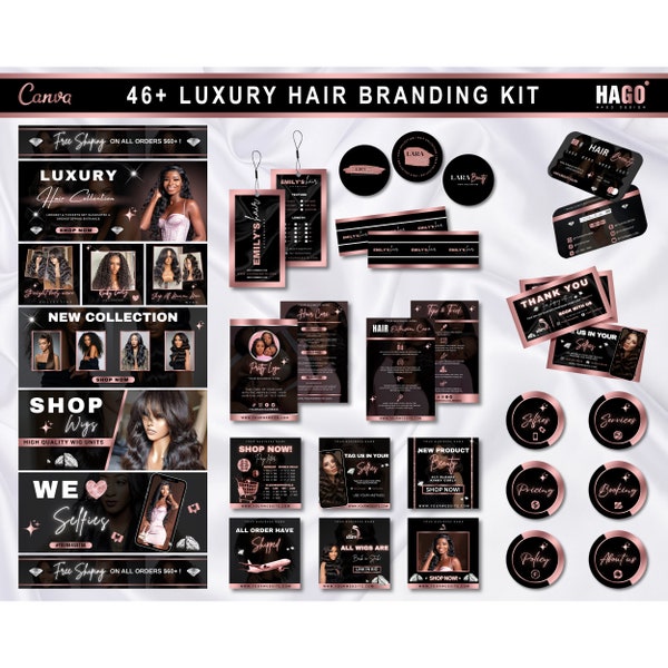 46+ Kit de marque de cheveux de luxe, ensemble de marque pour coiffeur, paquet de marque de cheveux, kit de démarrage d'entreprise de cheveux, kit de bannière de site Web