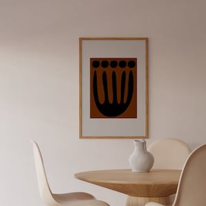 Wabi -Sabi Design, Abstract Zen Print, Brown and Black Abstract Hand Art,Boho Print,Japandi Art,Modern Art Enhanced Matte Paper Poster