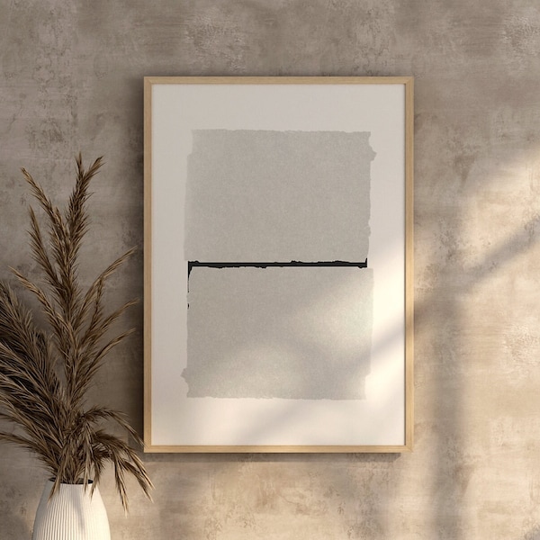 Wabi-sabi paper collage effect art design poster minimalist modern style art monochrome print zen home decor enhanced matte paper poster