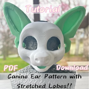 Canine Ears with Stretched Ear Lobes Pattern & Tutorial