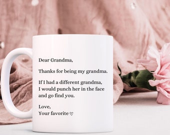 Gracias abuela Si tuviera una abuela diferente, le golpearía la taza, tazas divertidas, regalo de la abuela, regalo de cumpleaños, tazas sarcásticas, regalos sarcásticos