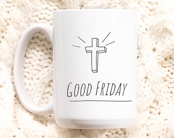 Taza de café cristiano, Taza cruzada del Viernes Santo, Taza de Jesús, Regalos de Jesús, Regalos cristianos, Taza de Pascua, Regalos navideños de Pascua, Taza cruzada