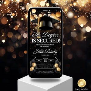 Convite digital de luxo para formatura, festa de formatura, cerimônia de formatura, para meninos e meninas, para homens e mulheres