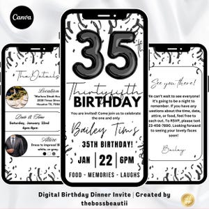 35. Geburtstags-Party-Einladung, digitale Einladungskarte zum 35.Geburtstagsgeschenk, für Männer und Frauen, Jungen und Mädchen, tbb443