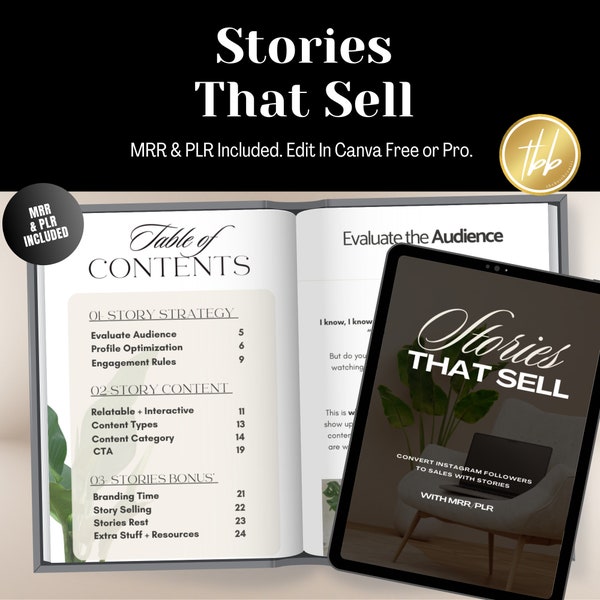 MRR Stories That Sell ebook with Master Resell Rights MRR & Private Label Rights PLR Done-For-You Digital Products Low Ticket Products