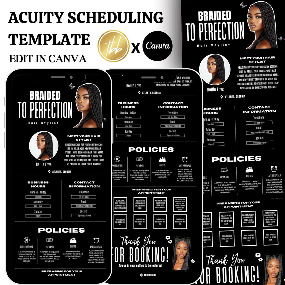 Braid Acuity Scheduling Template, Edit in Canva, DIY Website Banners ...