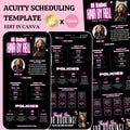 Pink Acuity booking Site Template, The Boss Beautii Acuity Site, Edit in canva, Cheap Acuity Banners for hairstylists, nail techs, mua
