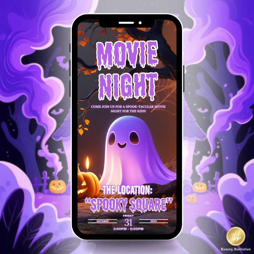 Invited Cool Movie Night Halloween Invite, Cool Animated Invite, Fun Text Message ...