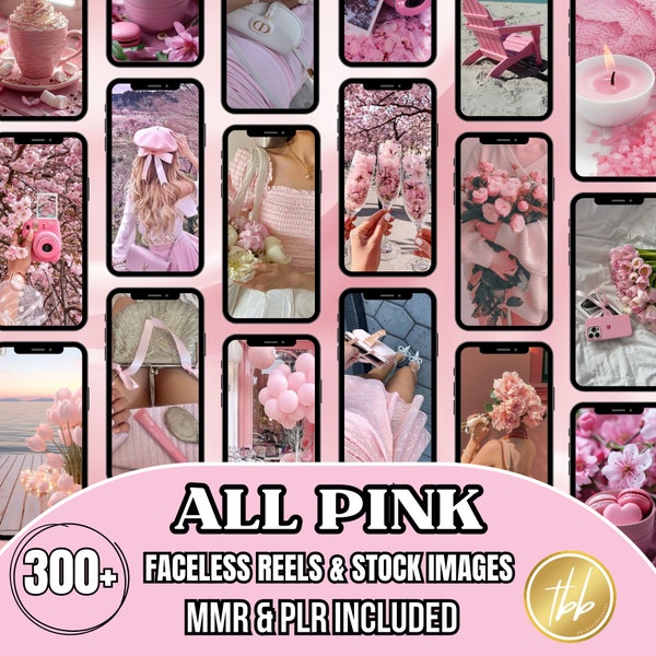 MRR Chic Pink Faceless Reels mit Master-Resell-Rechten Faceless Videos Instagram Stock Videos Bilder Ästhetische IG Bilder Stock Bilder