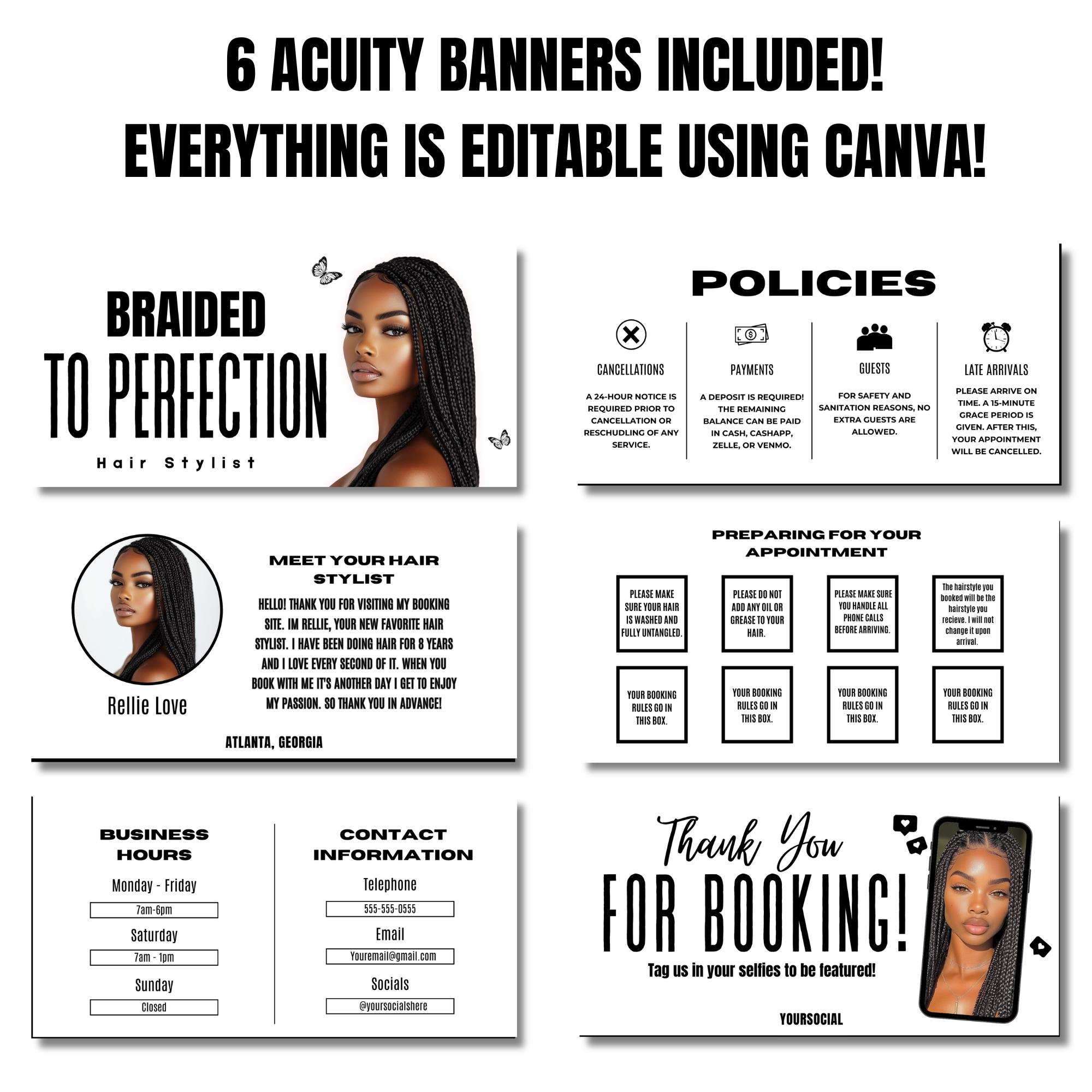 Braid Acuity Scheduling Template, Edit in Canva, DIY Website Banners ...